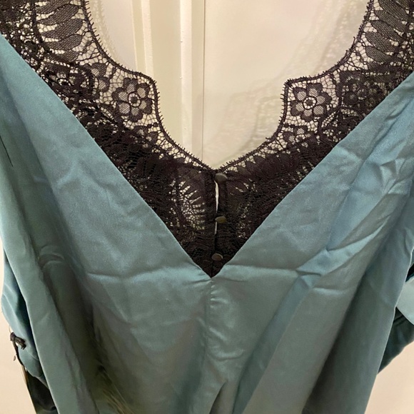 Sultry Teal Lace Trim Satin Cami, brand new condition. - Picture 3 of 12